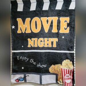 Movie Theater Print Throw Blanket, Super soft flannel polyester, Lap Size NWT